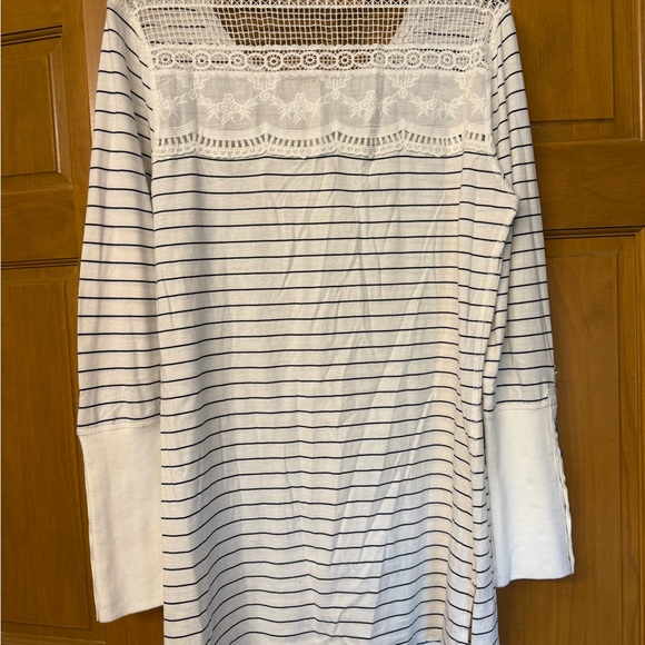 Floral Embroidered Striped Long Sleeve Top - Picture 2 of 5